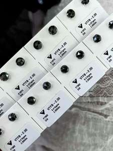 Xinfly Fine Jewelry Real 18K Gold 2.00ct Per Pair <b>Black</b> Diamond Ear <b>Stud</b> <b>Earring</b> Jewelry - Product Image 3