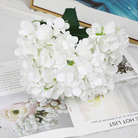 Bunga buatan realistis Hydrangea, bunga Hortensia, dekorasi rumah romantis, merah dan hijau