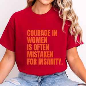 T-shirt da donna Empowerment 100% cotone girocollo vestibilità regolare, maglietta femminista stile casual per tutte le stagioni con stampa a lettere - Product Image 1