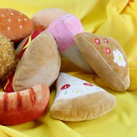 Ensemble de jouets en peluche pour chien, dix pièces, hamburger, pizza, crème glacée, en peluche, OEM, ODM, personnalisé, vente en gros