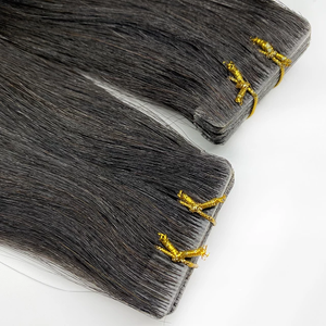 Extensiones de Cabello con Cinta Adhesiva Invisible, Cabello Humano Virgen Remy, Negro Natural, Doble Trama, Cinta Adhesiva Invisible, Fácil de Instalar para Mujeres - Product Image 2