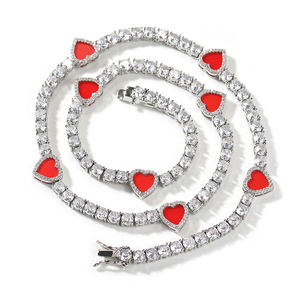 Juego de Joyería de Collar y Pulsera de Tenis con Corazón de Diseño para Mujer Collar Clásico Joyería Fina Circón 5A Collar de Moda - Product Image 3