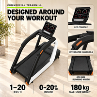 Tapis roulant avec inclinaison et bande de course large, machine de course électrique commerciale pour la salle de sport, l'entraînement cardio et la remise en forme