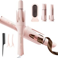 Alat Pengeriting Rambut Otomatis 3in1 dengan 2 Barel Keramik dan Sisir Pelurus Rambut, Pengeriting dan Sisir Pelurus Rambut