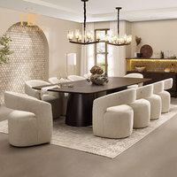 Nouvelle Arrivée Mobilier de Salle à Manger Table à Manger Rectangulaire Moderne en Chêne Massif Ensemble de Table et Chaises de Luxe pour 10 Personnes