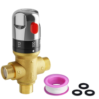 US Standard 1/2 "filetage aucun adaptateur requis mitigeur thermostatique vanne de trempe d'eau vanne de contrôle de température en laiton massif