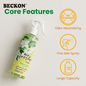 BECKON PRODUCTS Désodorisant en spray longue durée au parfum de jasmin, extrait végétal naturel, éliminateur d'odeurs pour rafraîchir l'air de <span class=keywords><strong>la</strong></span> maison - Product Image 6