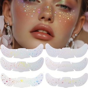 24 Pièces de Patchs de <span class=keywords><strong>Tatouage</strong></span> Temporaire pour le Visage, Écologiques, Holographiques, Multichromes, Pailletés, en Forme de Cœur et d'Étoile, Imperméables, pour le Maquillage Féminin - Product Image 3