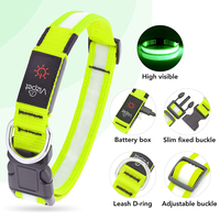 Collier pour chien en nylon imprimé, lumineux, étanche, clignotant, rechargeable par USB, LED, pour chiens de petite, moyenne et grande taille