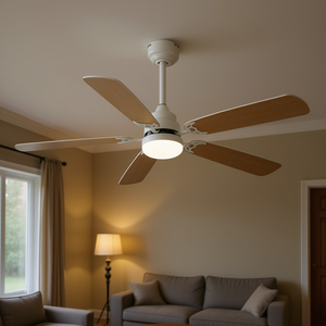 Ventilateur de plafond 52 pouces, pales en bois, moteur DC, lumière LED, télécommande, 6 vitesses, réversible, pour intérieur domestique - Product Image 2