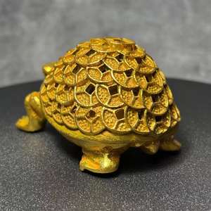 Estatueta de Tartaruga com Padrão de Moeda Dourada de Alta Qualidade, Símbolo da Sorte Chinês, Presente Cultural para Decoração de Casa e Coleção - Product Image 3