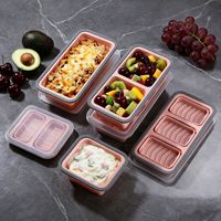 Opvouwbare luchtdichte siliconen lunchbox met compartimenten, klikdeksel, lekbestendig, geschikt voor vriezer en magnetron, ruimtebesparend, bento
