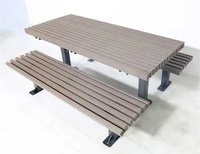 Mobilier d'extérieur Table de pique-nique de camping commerciale en bois et métal Ensemble table et banc durables pour le restaurant à l'extérieur du parc