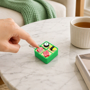 Promotional <b>Toy</b> 3d Printed Keychain Sushi <b>Box</b> Lunchbox Clicker Finger <b>Toy</b> Stress Reliever Backpack Accessory - Product Image 3