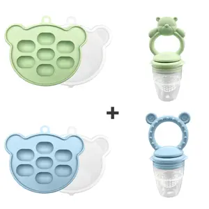 2024 New products ideas Lovely Safe Easy Baby Fruit Food Pacifier Feeder with Extra Nipples for Kids