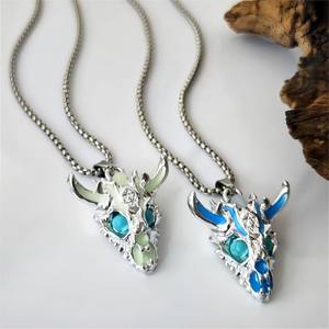 Collares con colgante de calavera de animal luminoso de Halloween, luces nocturnas Vintage multicolores, collar con cabezas de calavera fresca - Product Image 4