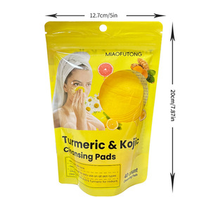Discos limpiadores de cúrcuma y ácido kójico para el rostro, 20 unidades, con vitamina B5 y C, toallitas exfoliantes faciales - Product Image 3