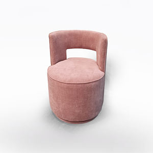 เก้าอี้ลูคัสแบบหมุนได้ หุ้มผ้า ทรงกลม ซีเอ็ม 60 เอช. 75 สีชมพูโบราณ - Product Image 1