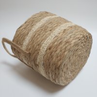 Vente chaude matériaux de paille naturelle rotin personnalisé jonc de mer rond ouvert tissé à la main tissage panier de rangement en osier
