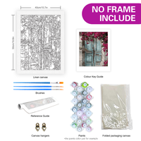 Peinture par numéros à faire soi-même pour adultes, kits de peinture par numéros pour porte, kit de démarrage pour cadeau à faire soi-même, 40x50cm/16x20 pouces sans cadre