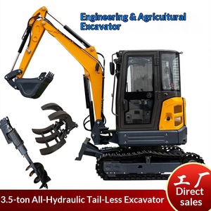 ผู้ผลิตเครื่องขุดขนาดเล็ก Ht35 แบบไม่มีหาง ขับเคลื่อนด้วยสายพาน พร้อมหัวคีบแบบแตกหัก ใช้งานได้หลากหลาย - Product Image 1