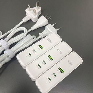 US/EU/UK Mobile Phone Charger 100w Multi Port Dual PD Fast Charging Head Universal Charger <b>Socket</b> Extension Cable - Product Image 2
