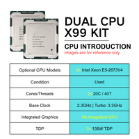 NOUVEAU Kit Carte Mère de Bureau X99-DD41 E-ATX 8X DDR4 ECC RAM, Combo Double Processeur Intel Xeon E5 2673 V4, Carte Mère X99 Double CPU
