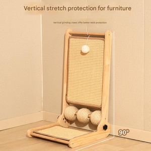 Griffoir pour <span class=keywords><strong>chat</strong></span> en bois massif écologique moderne, pliable en forme de L, réglable, protecteur de meubles pour les grands chats - Product Image 5