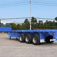 China <strong>Best</strong> <strong>Selling</strong> 3 4 Axles 60 Tons 80 Ton <strong>Flatbed</strong> Semi Truck <strong>Trailers</strong> Fitted Front Baffle with Container Locks