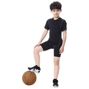 LuckPanther Custom design boy fitness gym suits kids shorts leggings sports wear clothes apparel