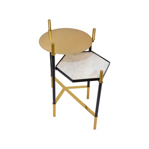 Nordic Modern <b>Round</b> Hexagonal Design Premium Metal <b>Side</b> <b>Table</b> for Living Room Coffee <b>Tables</b> Home Decor Furniture - Product Image 2