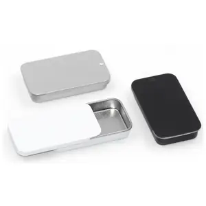 60*34*10mm white black silver Tinplate box, 14g / 14ml ointment Sliding tin can