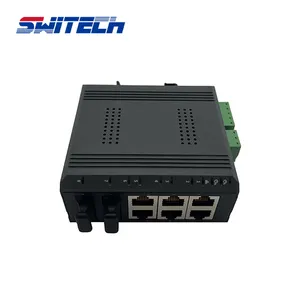 6GE ports and 2 Giga ST DIN rail ethernet switch,available in slim size