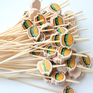 J & M 100PC Đếm 4.7 Inch Bánh Hamburger Hình Cocktail Chọn An Toàn Thực Phẩm Thanh Công Cụ Cho Các Bên Đồ Uống Ưa Thích Trang Trí Chọn Thanh - Product Image 2