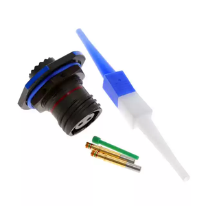 D38999-24WB2SN DTL-38999 Receptáculo para tuerca de seguridad Serie III, 2 posiciones, hembra, tamaño 11, verde oliva, cadmio - Product Image 1