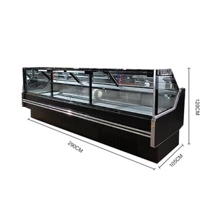 Réfrigérateur commercial à refroidissement par air <span class=keywords><strong>de</strong></span> 2,9 m, réfrigérateur numérique à température unique, vitrine pour la viande fraîche et le poisson, réfrigérateur/vitrine pour boucheries - Product Image 2