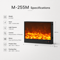 Cheminée électrique décorative autoportante avec effet de flamme réaliste, télécommande infrarouge et effet de feu multicolore