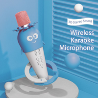 Microphone karaoké Bluetooth 5.0 pour enfants, lecteur de musique intelligent portable 4Ω 5W, changeur de voix TWS Duet avec lumière LED