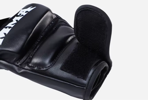 <span class=keywords><strong>Gants</strong></span> <span class=keywords><strong>de</strong></span> boxe en cuir PU demi-doigts pour adultes pour hommes et femmes Sanda Training MMA Muay Thai Fighting and Punching Bag Unisex - Product Image 5