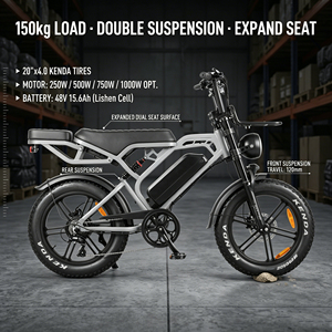 Vélo électrique 48V 15.6AH, batterie 40-50KM d'autonomie, pneus larges de 20 pouces, frein hydraulique, double suspension, V20Pro adulte - Product Image 1