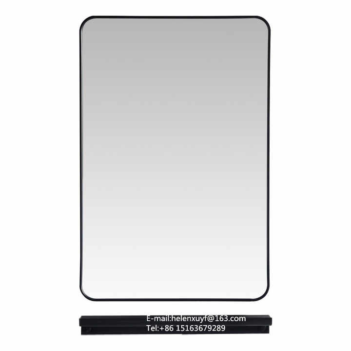 黑色水平和垂直24x36英寸镜子浴室矩形金属框架镜子