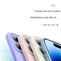 Coques de téléphone portable en silicone liquide haut de gamme pour 17 16 Pro Max 15, protection intégrale de l'objectif, sensation premium, couleur unie