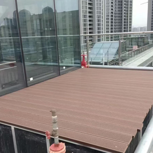 Sáu lỗ tròn rỗng kỹ thuật tầng hai mặt rãnh WPC Gỗ Tếch <span class=keywords><strong>decking</strong></span> ván cho mái sân thượng - Product Image 2