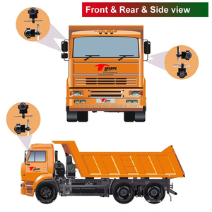 Xe tải DVR 4 CH Quad kỹ thuật số Video Recorder sao lưu đảo ngược máy ảnh 7 inch phía sau xem màn hình cho xe buýt RV Trailer xe - Product Image 2