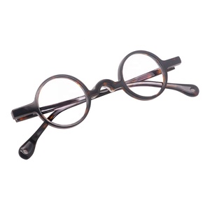 Monturas de gafas de acetato negras de alta calidad con logotipo personalizado Retro Unisex UV400 para hombres y mujeres con montura de color marrón - Product Image 1