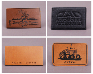 Étiquettes en cuir véritable et en cuir PU personnalisées en gros, vierges, avec logo gaufré ou en relief pour vêtements, chapeaux et sacs - Product Image 4