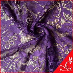 Cheerslife 2020 barato 150Cm transpirable de algodón de Nylon 3D morado <span class=keywords><strong>Lily</strong></span> flor encaje neto de tela - Product Image 2
