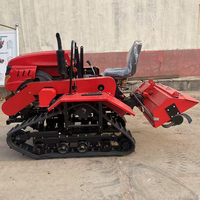 Tracteur sur chenilles 25 CV avec rotoculteur pour la préparation des terrains boueux et la culture du riz humide, machine agricole de type chenillé