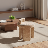 Newstar personnalisé moderne travertin chaise présentoir meubles en pierre naturelle maison Villa marbre Table d'appoint salon tabouret