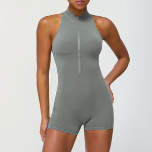 Tuta Fitness Aderente Personalizzabile con Zip, Tuta Yoga Monopezzo di Alta Qualità con Effetto Push-up, Tuta Intera da Donna - Product Image 5